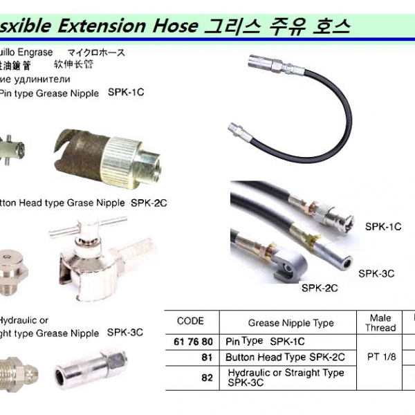 617682-FLEXIBLE EXTENSION HOSE PT 1/8, FOR HYDRAULIC/STRAIGHT NIPPLE